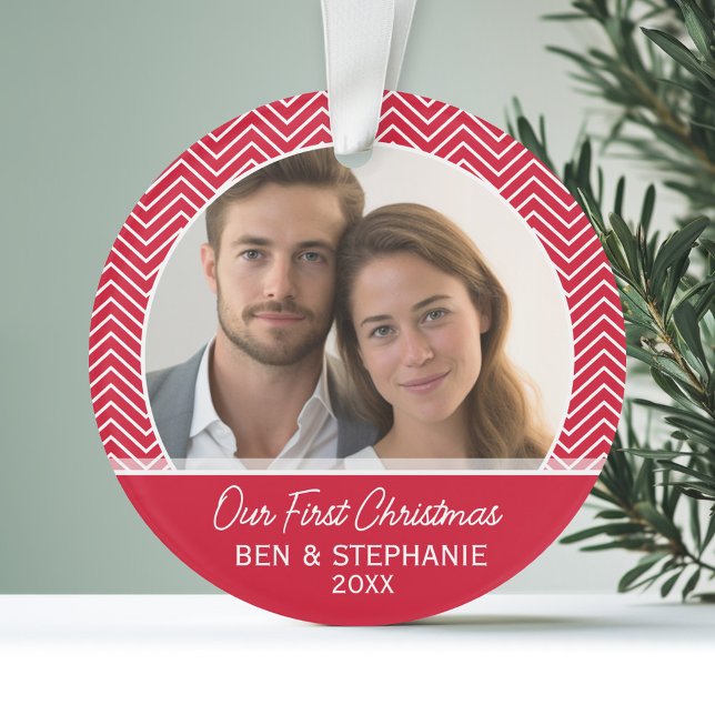 Our First Christmas Photo - Double-Sided Ornament (Personalized First Christmas Photo Ornament)