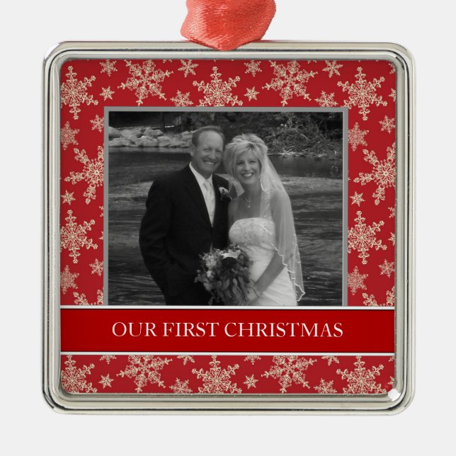 Our First Christmas Photo Holiday Ornaments (Front)