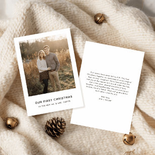 Our First Christmas Photo Modern Newlywed Holiday Card