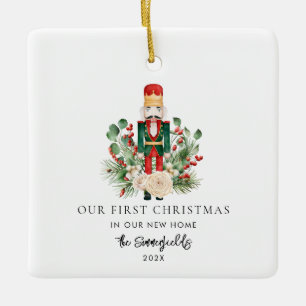 Our First Christmas Photo New Home Nutcracker Ceramic Ornament