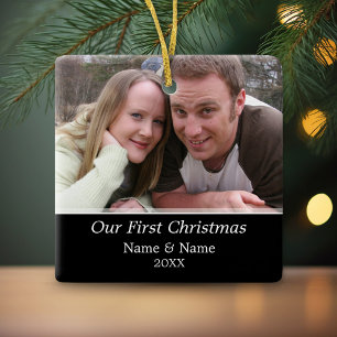 Our First Christmas Photo - Single Sided Ceramic Tree Decoration