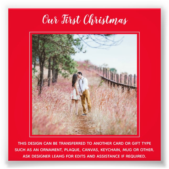 Our First Christmas PHOTO Template - Create Own Print (Front)
