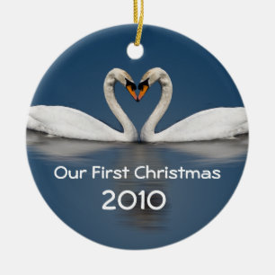 Our First Christmas Pretty Swans Ceramic Tree Decoration