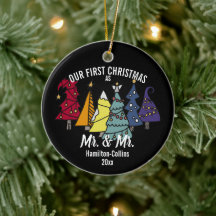 Our First Christmas Rainbow Pride Tree Personalize