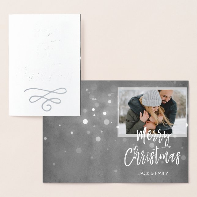 Our First Christmas Silver Foil Photo Card (Display)