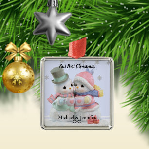 Our First Christmas Snowman Couple Ornament