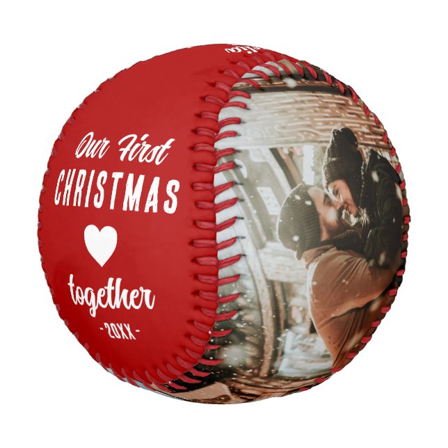 Our First Christmas Together 2 Photos Baseball (Angled)