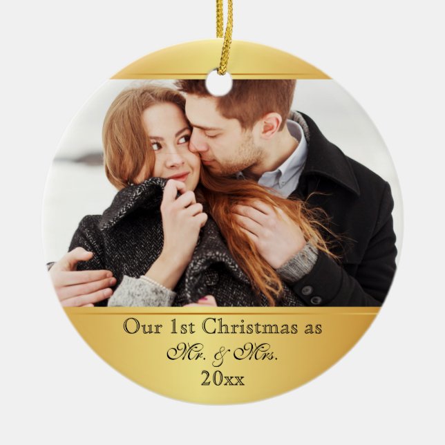 Our First Christmas Together Custom Ceramic Ornament (Front)