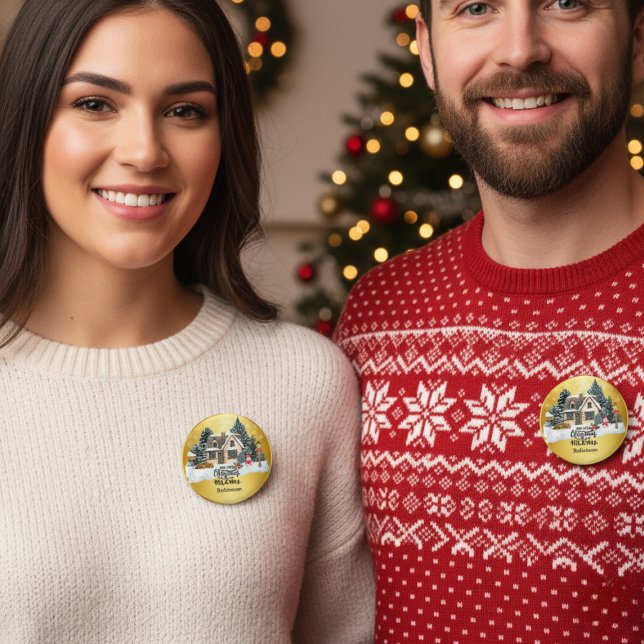 Our First Christmas Together Custom  Name 3 Cm Round Badge (Creator Uploaded)