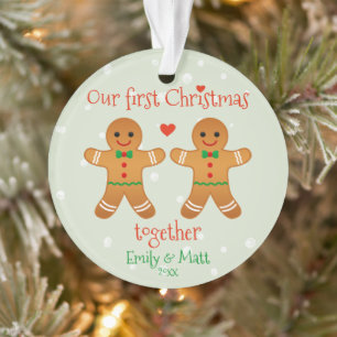Our First Christmas Together  Cute Gingerbread Men Ornament