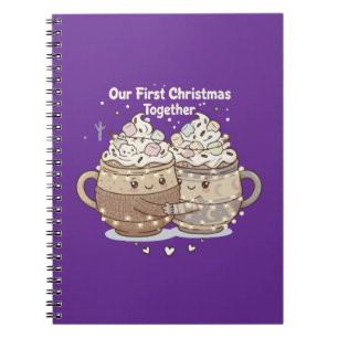 Our First Christmas Together Cute Kawaii Couple Notebook