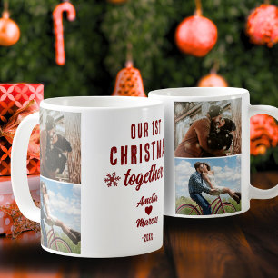 Our First Christmas Together Heart 2 Photos  Coffee Mug