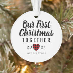 Our First Christmas Together Heart Personalised Ornament
