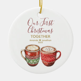 Our First Christmas Together Hot Cocoa Gift Ceramic Ornament