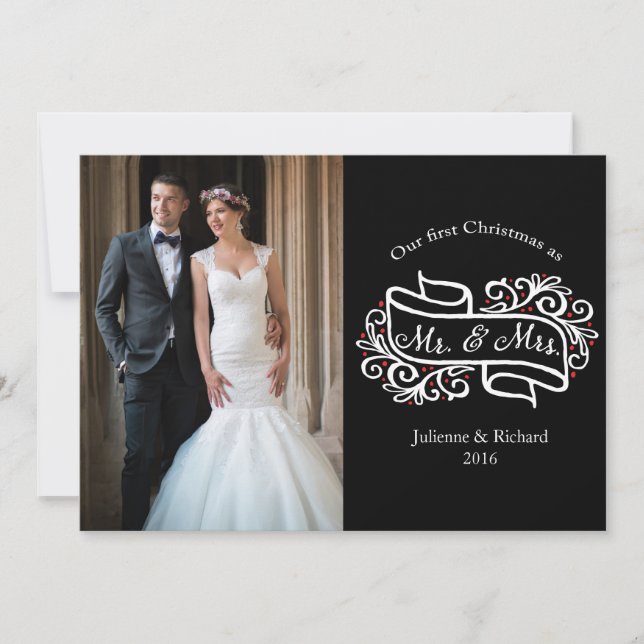 Our First Christmas Together Lesbian  Greeting Holiday Card (Front)