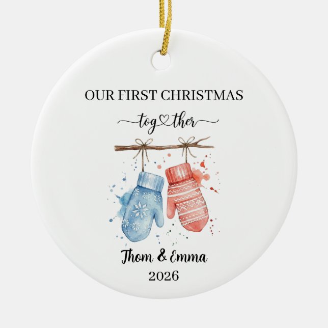 Our First Christmas Together Married Ornament (Front)