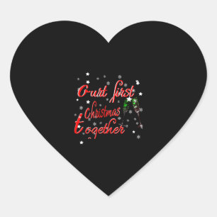 Our First Christmas Together Merry Christmas   Heart Sticker