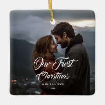 Our First Christmas Together Mr & Mrs Photo