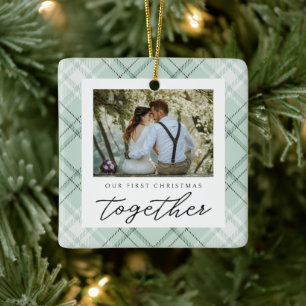 Our First Christmas Together Newlyweds Elegant Ceramic Ornament