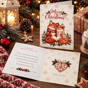 Our First Christmas Together Nordic Fox Couple Card