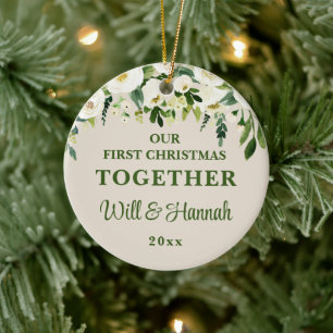 Our First Christmas Together Personalised Couple Ceramic Ornament