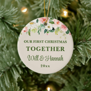 Our First Christmas Together Personalised Couple Ceramic Ornament