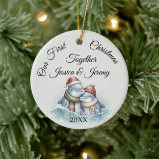 Our First Christmas Together Personalised Name Ceramic Ornament