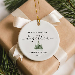 Our First Christmas Together Photo Ceramic Ornament