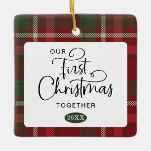 Our First Christmas Together Photo Christmas Ceramic Ornament