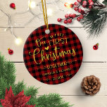 Our First Christmas Together Rustic Chic Farmhouse Ceramic Ornament<br><div class="desc">Our First Christmas Together Rustic Farmhouse Ceramic Ornament</div>