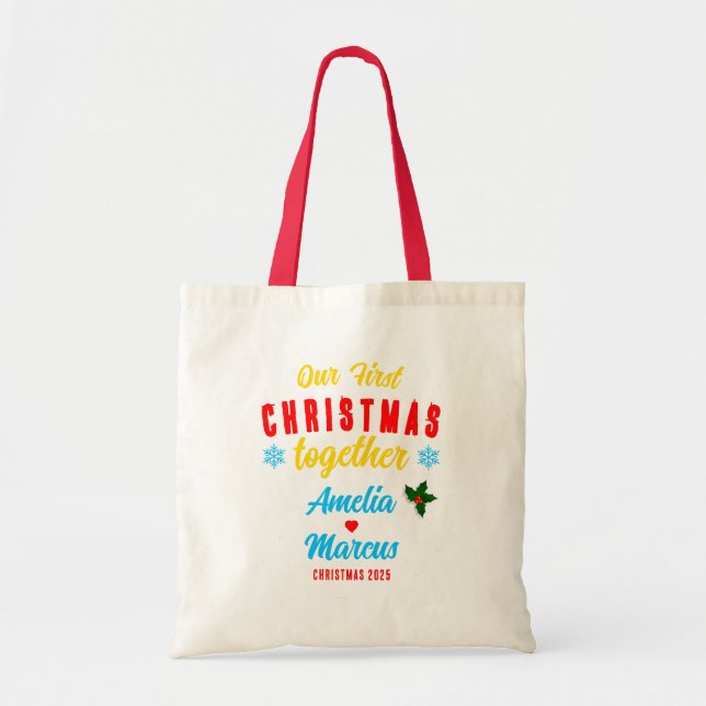 Our First Christmas Together Snowflakes  Tote Bag (Front)