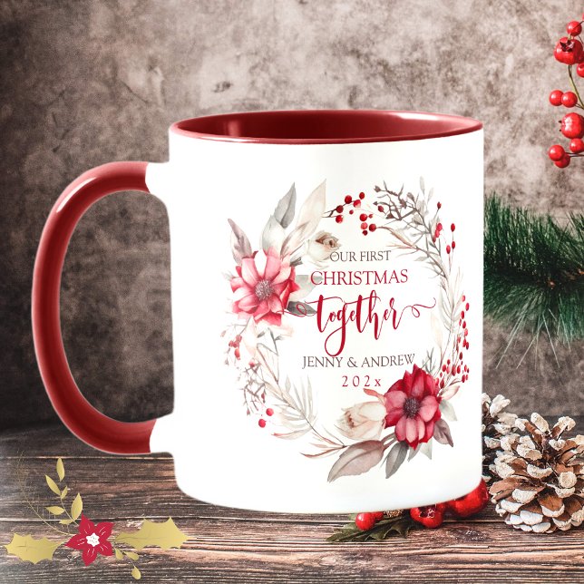 Our first Christmas Together wreath Mug (Our first Christmas Together wreath Mug)