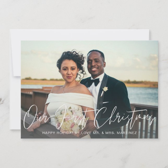 Our First Christmas Two Photo Card (Front)