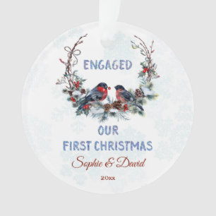 Our First Christmas Winter Wreath with Bullfinches Ornament