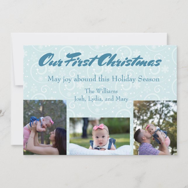 Our First Christmas with Baby Photo Holiday Card (Front)