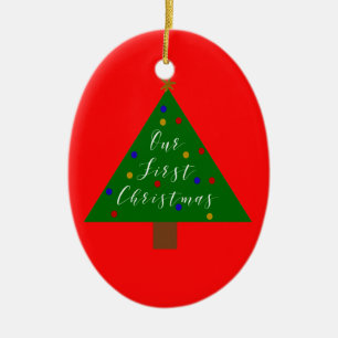 Our First Christmas with Customised Photo Ceramic Ornament
