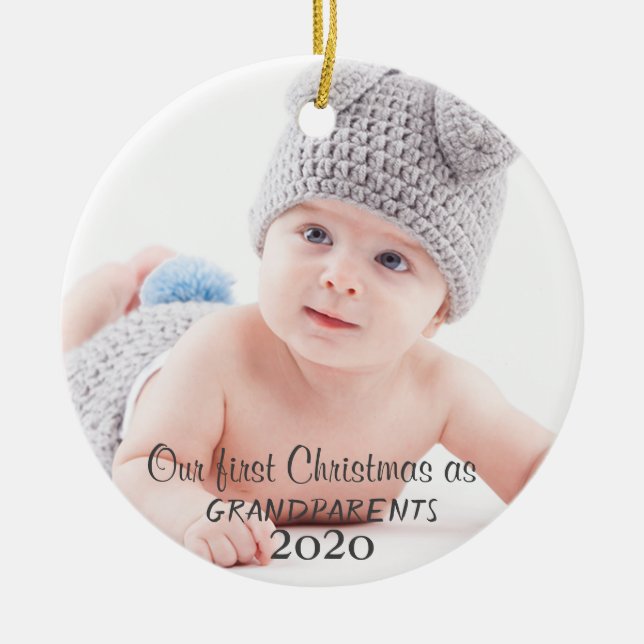Our First Christmas ,Your Photo Ceramic Ornament (Front)