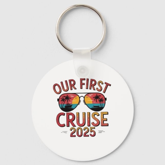 Our First Cruise 2025 Summer Trip Matching  Key Ring (Front)
