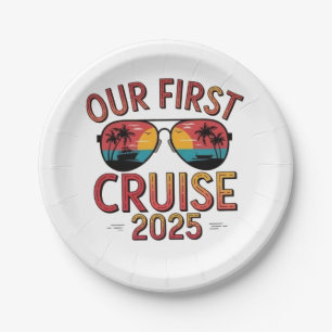 Our First Cruise 2025 Summer Trip Matching Paper Plate