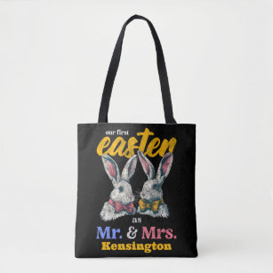 Our First Easter As Mr And Mrs Bunny Rabbit Tote Bag
