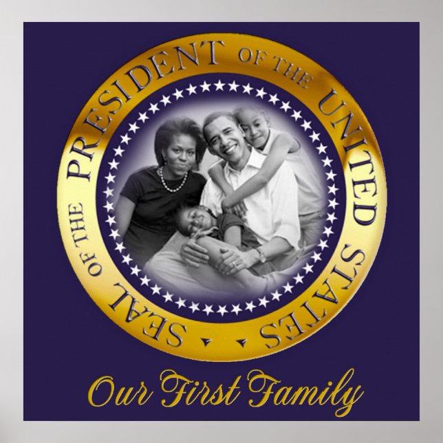 Our First Family, Obama Presidential Seal Portrait Poster (Front)