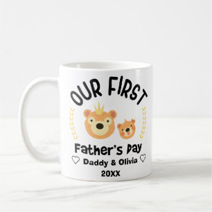 Our First Fathers Day 2021, Personalised Names Coffee Mug