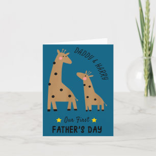 Our First Father's Day 2026, Funny Giraffe Gift Da Card