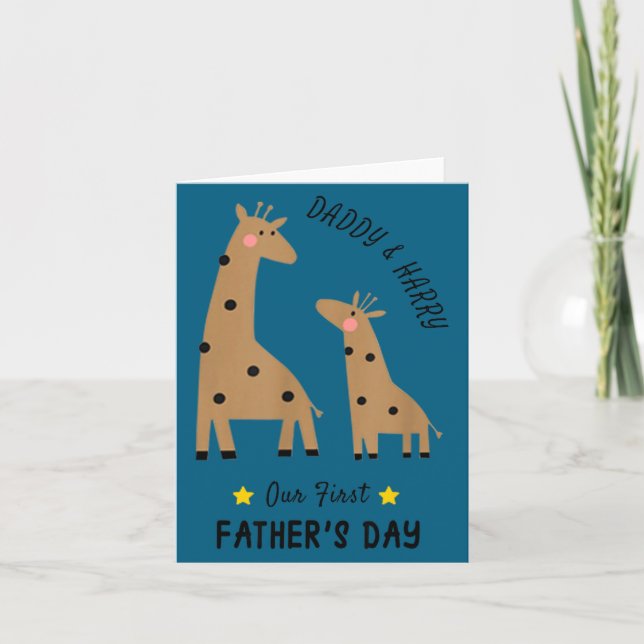 Our First Father's Day 2026, Funny Giraffe Gift Da Card (Front)