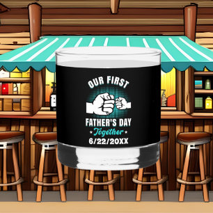 Our First Father's Day add date Whiskey Glass