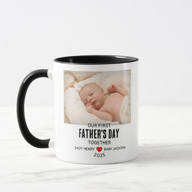 Our First Father's Day Custom Photo Mug (Left)