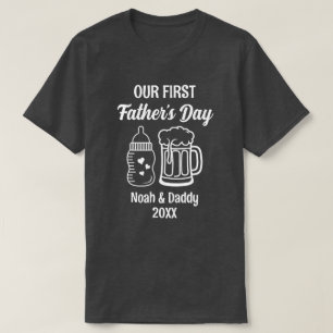 Our First Father's Day Matching Dad Daddy And Baby T-Shirt