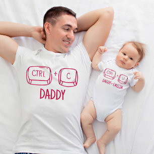Our First Fathers Day New Dad and Baby Matching Bodysuit