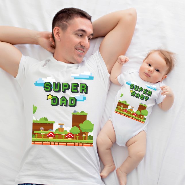 Our First Fathers Day New Dad and Baby Matching T-Shirt (Creator Uploaded)