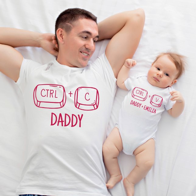 Our First Fathers Day New Dad and Baby Matching T-Shirt (Creator Uploaded)